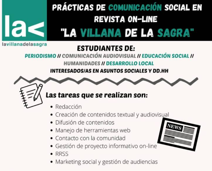 ¡La Villana busca practicantes!
